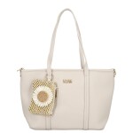 Trendy dámská koženková kabelka na rameno Felicia, béžová