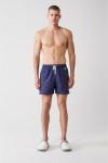 Avva Navy Blue Quick Dry Geometric Printed Standard Size Special Boxed Comfort Fit Swimsuit Sea Shorts