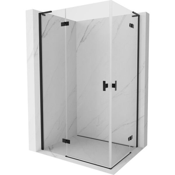 MEXEN/S - Mist-H L Duo sprchový kout dveře křídlové 110 x 100, transparent, černá 8A5L-110L-100P-70-00