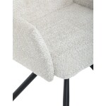 Židle jídelní, krémová látka, černý kov, otočný mechanismus 90°/90° (L/P) - funkce reset