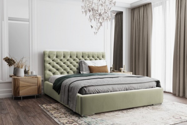 FRONTI Postel MODEL 03 160x200 světlezelená - MAGIC VELVET 2243