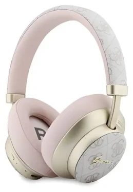 Guess PU 4G Gold Script Metal Logo růžová / Sluchátka / Bezdrátová TWS / ENC potlačení hluku (57983130957)
