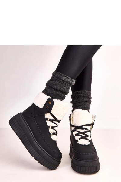 Dámské zimní boty s kožíškem ZH15 Černá s bílou - Next Step černá s bílou 39