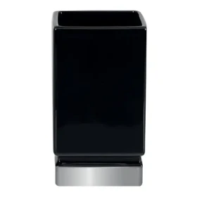 Spirella ROMA kelímek na kartáčky černý / keramika / stříbrný podstavec (7610583179722)