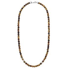 Pánský korálkový náhrdelník Christian - 6 mm přírodní Tygří oko, Hnědá 55 cm