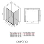 CERANO - Sprchový kout Santini L/P - 6 mm - černá matná, transparentní sklo - 100x80x195 - pivotový CER-428944