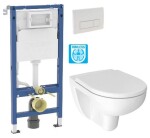 GEBERIT DuofixBasic s bílým tlačítkem DELTA51 + WC JIKA LYRA PLUS RIMLESS + SEDÁTKO DURAPLAST 458.103.00.2 51BI LY1