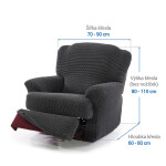 Super strečové potahy NIAGARA antracitová relaxační křeslo ( š.70 - 90 cm)