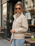 Dámská semišová bunda bomber béžová FashionStreet TY5653 L