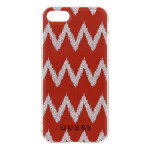 GUESS Ethnic Chic Chevron 3D TPU Pouzdro pro Apple iPhone 7 / červená (3700740386477)