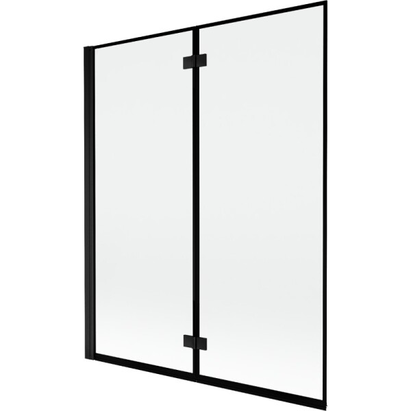 MEXEN - MIST vanová zástěna 140x150 cm 6mm 2-s, černá, okraj, levá 8A9-140-002-70-70-L
