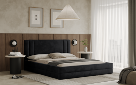 FRONTI Postel ALCAMO 160x200 černá s úložným prostorem