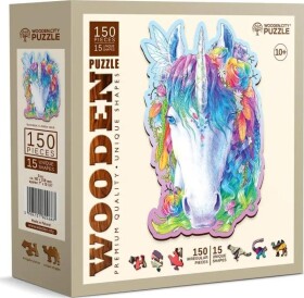 Dřevěné puzzle Stylový jednorožec 150 dílků