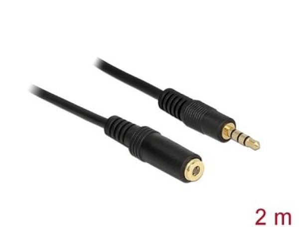 Delock prodlužovací kabel Audio Stereo Jack 3.5 mm samec Stereo Jack 3.5 mm samice 2 m černá (84667-D)