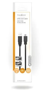 Nedis USB kabel USB-A - Micro-B černá / USB kabel / USB 2.0 / 480 Mbps / 1 m / plochý (CCGP60505BK10)