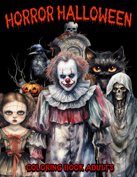 Horror Halloween, antistresové omalovánky, Robert Benbow
