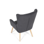 Křeslo ušák, šedá, manšestrová látka, AK-314 GREY2