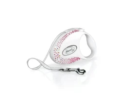 Flexi Glam Composition S pásek 3m Pearl White / Vodítko (FX-13564)