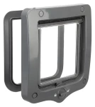 TRIXIE Průchozí dvířka pro kočku 2-cestná šedá 20x22 cm / Dvířka pro kočku / Magnetická klapka