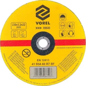 Vorel Řezný kotouč na kov 230 mm / Řezný kotouč / Korundový / Průměr 230 x 22 mm / Tloušťka 3,2 mm