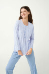 Vamp - Klasické těhotenské pyžamo 21381 - Vamp blue bel air s