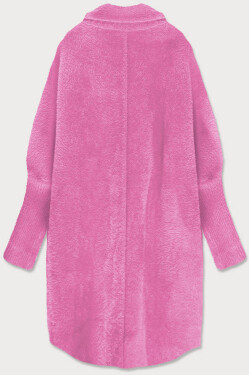 Dlouhý růžový vlněný přehoz přes oblečení typu alpaka (7102#) Růžová jedna velikost