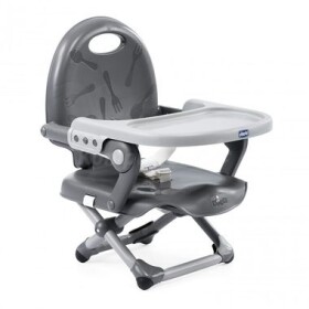 Chicco podsedák na jídelní židli Pocket Snack - Dark Grey / polohovatelný / bezpečnostní pásy / nosnost 15 kg (05079340400000)