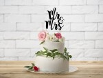 PartyDeco zapichovací dekorace na dort černá Mr&Mrs
