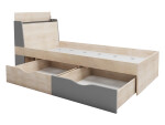 Postel Delta DL14 - 90x200 cm Dveře: Dub / Antracit