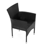 Židle zahradní, černý umělý ratan, kov, stohovatelná.