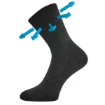 VOXX Ponožky slabé z merino OPTIMUS s ionty stříbra TMAVĚ ŠEDÉ 43-46 117777