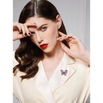 Brož se zirkony Bertranda - motýl, Fialová