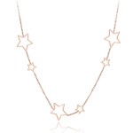Ocelový náhrdelník Lauro Gold - chirurgická ocel, hvězdy, Zlatá 40 cm + 5 cm (prodloužení)