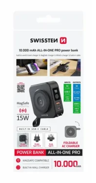 SWISSTEN 22013978 Cestovní powerbanka (USA/EU/UK) 10000 mAh 20W černá (22013978)