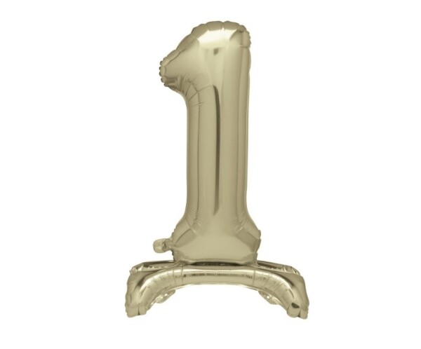 Balónek fóliový číslo 1 zlaté stojící 70 cm Balónek fóliový číslo 1 zlaté stojící 70 cm