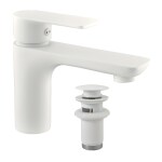 RAV Slezák - VLTAVA - Umyvadlová baterie s výpustí, Bílá matná, Bílá - matná, 3/8" VT427.0KBMAT