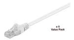 MicroConnect CAT5e U/UTP VALUEPACK 15m bílá / PVC / 5ks (V-UTP515WVP)