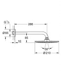 GROHE - Rainshower Hlavová sprcha Cosmopolitan, průměr 21 cm, sprchové rameno 29 cm, chrom 26052000