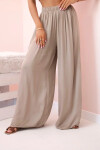 Široké dámské kalhoty z viskózy s elastickým pasem velbloudí UNI