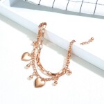 Ocelový náramek Ariel Gold - chirurgická ocel, srdce, Zlatá 17 cm + 3 cm (prodloužení)