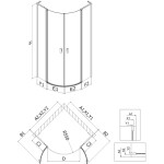 MEXEN/S - Mist L sprchový kout čtvrtkruh, křídlové 100 x 100, černá kratka, černá 8A32L-100-100-70-77
