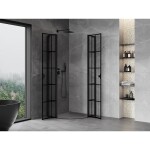 MEXEN/S - Mist L sprchový kout čtvrtkruh, křídlové 100 x 100, černá kratka, černá 8A32L-100-100-70-77