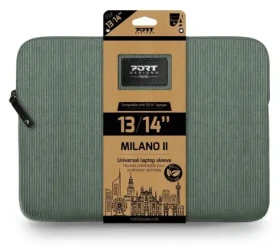 Port Designs Milano II Eco Sleeve šalvějová zelená / Pouzdro na notebook / 13/14" / Manšestr / Eco (140722)