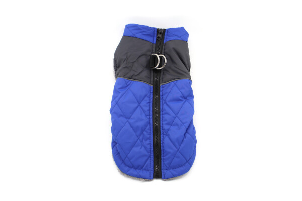 Terenc obleček pro psa na zip Barva: Modrá, Délka zad (cm): 30, Obvod hrudníku: 37 - 44 cm