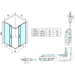 GELCO - DRAGON BLACK posuvné dveře pro rohový vstup 900 čiré sklo, GD4290B GD4290B