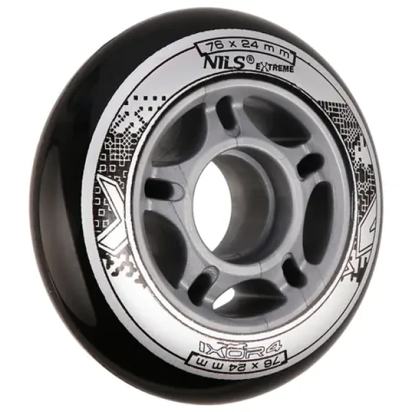 NILS Extreme PU 76x24 Kolečka černé (4ks) (5907695510829)