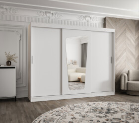 Šatní skříň Abi Moka Rozměry: 250 cm, Barva korpusu + barva dveří: Bílá + Bílá