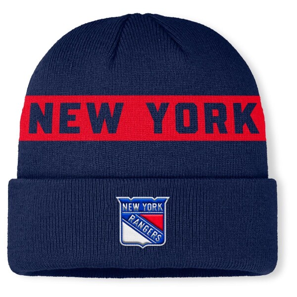 Fanatics Pánská zimní čepice New York Rangers NHL Authentic Pro A/Cap Cuffed Beanie