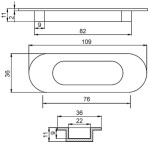 Tulip Nábytková úchytka zápustná Avoca chrom mat (37771)