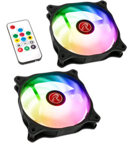 RAIJINTEK Eos 12 RBW ADD-2 set 2 ks černá / 120 mm / 28 dB @ 1800 RPM / 75 CFM / RGB / 4.pin PWM (0R40B00215)